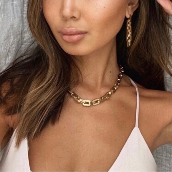 Eddie Borgo $425 Supra Link 12 Karat Gold Necklace